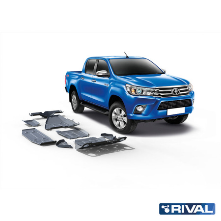 Juego de protecciones (Radiador, Motor, Caja de cambios, Caja de transferencia, Depósito de AdBlue, Sonda lambda, Depósito de combustible, Brazos delanteros, Diferencial) Toyota Hilux 2015-2020; 2018-2020; 2020-2022; 2,4 l. / diesel